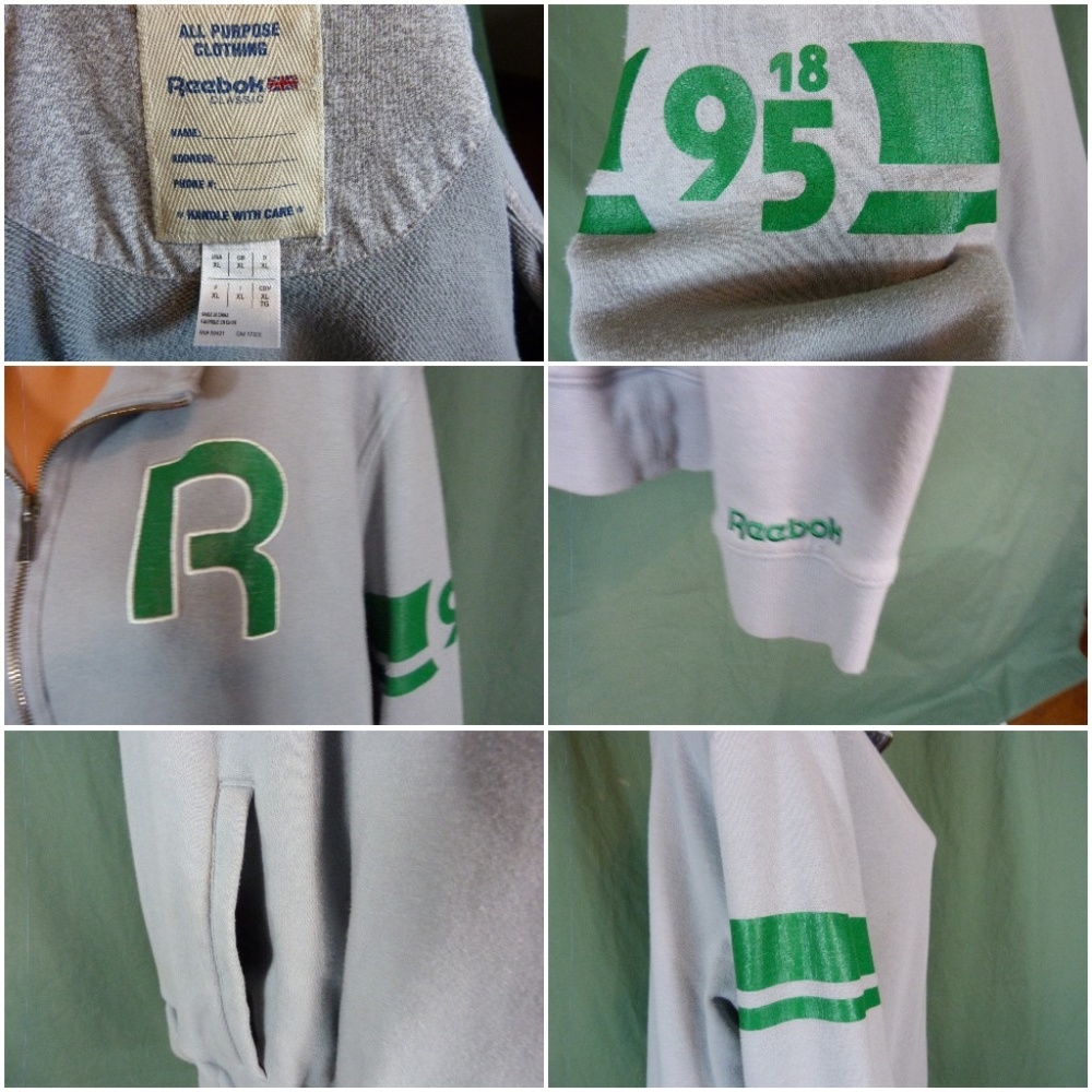 Reebok Classic R Varsity Jacket XL Gray 1895 Zip - Picture 2 of 11